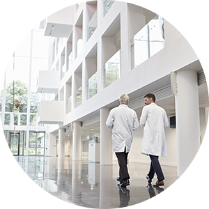 two doctors walking