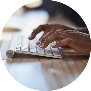 someone typing on a keyboard
